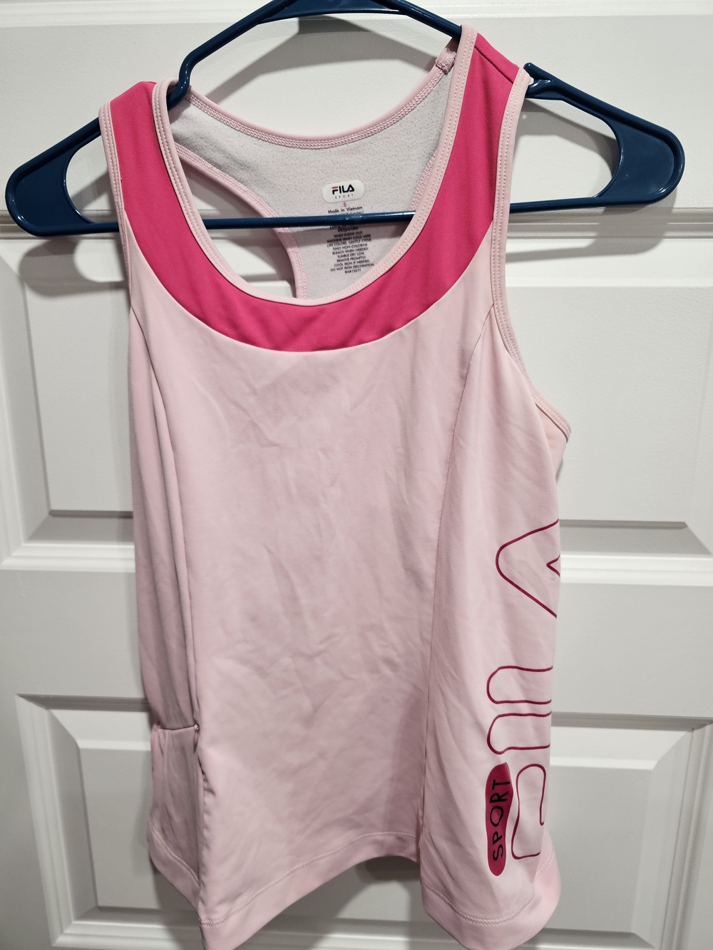 Fila Pink Racerback Tank with Bright Pink Accent